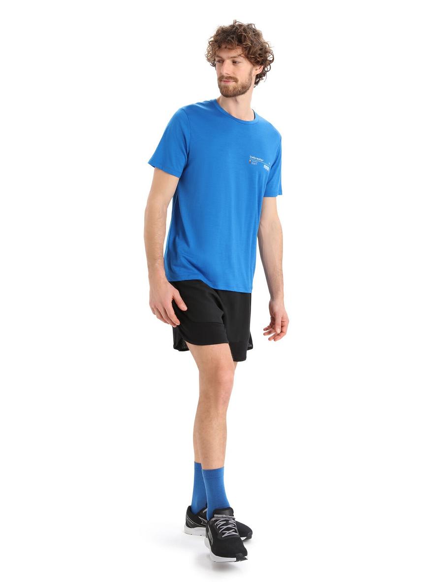 Lazurite Icebreaker Merino Tech Lite II Short Sleeve Alpine Zone Men's T Shirts | AU 1177OKIR